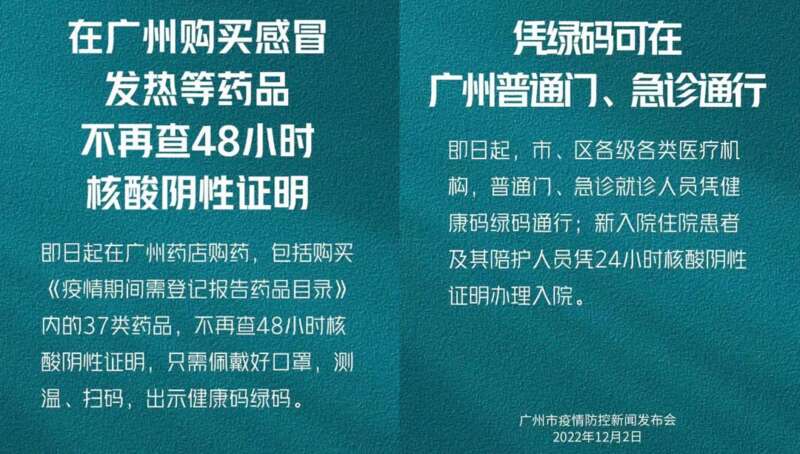 广州在第一时间就明确地铁、商场超市等公共场所不再查验核酸证明