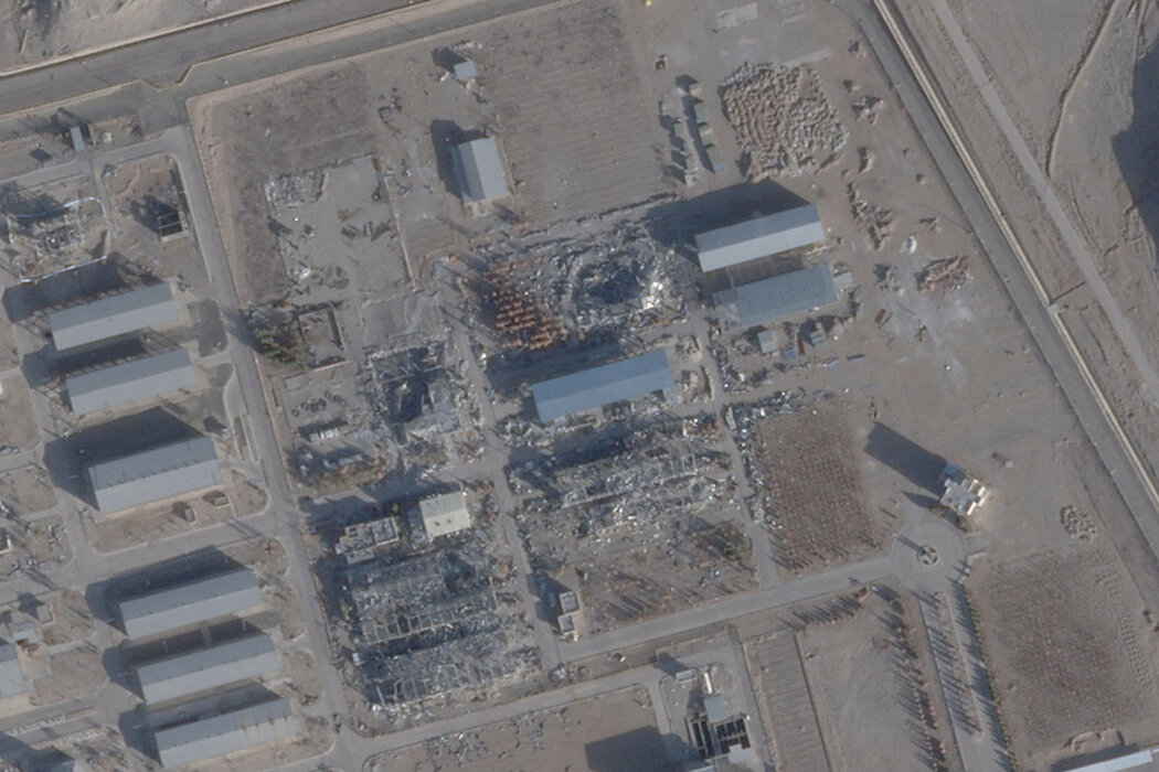 今年2月卫星拍摄的伊朗伊斯法罕核设施的受损情况